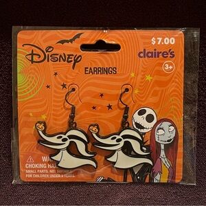 Nightmare Before Christmas Zero Earrings - White & Black - New With Tags